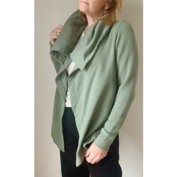 Z By Zella Sweater Cardigan Green Agave Shooting Star Drape Pullover Size M - Picture 5 of 12